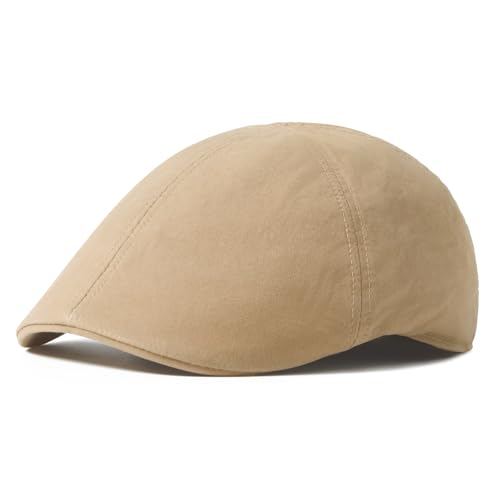 BOTVELA Men Cotton Ivy Irish Gatsby Cabbie Newsboy Cap - color: Khaki, size: 7 1/2