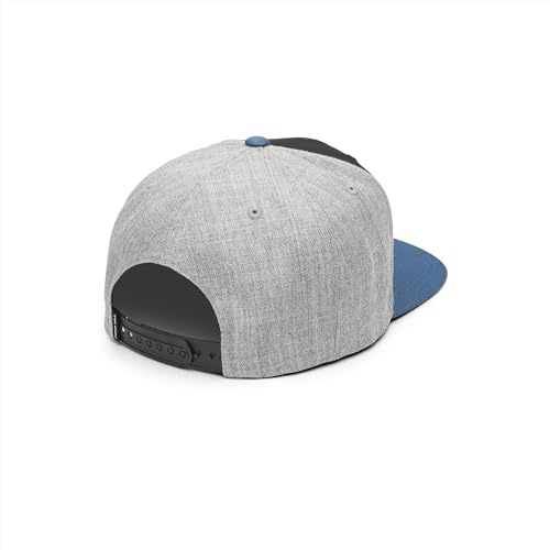 Volcom Men's Quarter Twill Snapback Hat – 6-Panel Adjustable Cap with Stone Logo Patch - color: Dark Blue