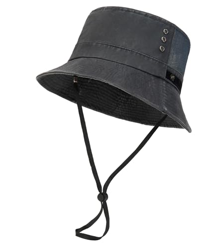 Sun Bucket Hat for Men Women Fishing Beach Safari Trendy Cotton Cowboy Cap for Golf Hiking Hunting Outdoor Boonie - color: Mesh Army Green