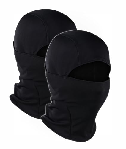 clothin Balaclava Face Mask, Ski Mask for Men Women, Full Face Mask Hood Tactical Skiing,Motorcycling,Winter Sports - color: Black-winter-fleece Lined-2 Pcs