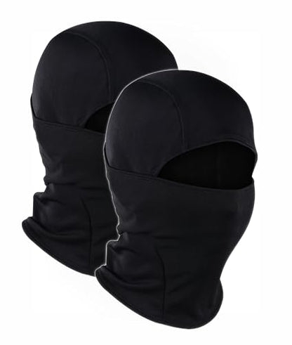 clothin Balaclava Face Mask, Ski Mask for Men Women, Full Face Mask Hood Tactical Skiing,Motorcycling,Winter Sports - color: Black-winter-fleece Lined-2 Pcs