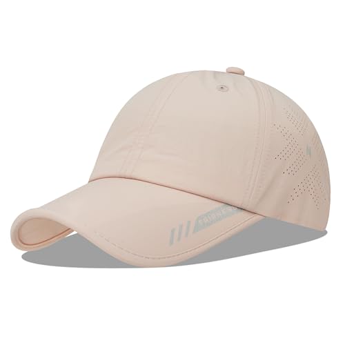 Croogo Quick Dry Running Hat Sun UPF 50+ Lightweight Baseball Cap for Men - color: Pink