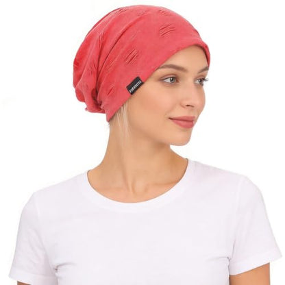 Ruphedy Men Slouchy Beanie Summer Long Oversize Thin Lightweight Skull Cap B011h - color: B405-rose, size: One Size