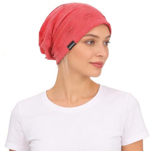 Ruphedy Men Slouchy Beanie Summer Long Oversize Thin Lightweight Skull Cap B011h - color: B405-rose, size: One Size