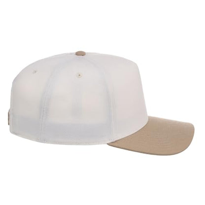 Lids Blank Hook Shot A-Frame Adjustable Snapback Hat – Breathable Mesh & Lightweight | Curved Bill | One Size Fits Most - color: Ivory/Tan