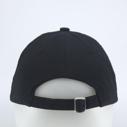 Washed Cotton Distressed with Heavy Stitching Adjustable Baseball Cap - color: Strap Black