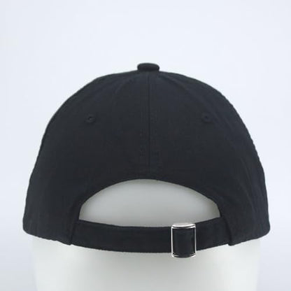 Washed Cotton Distressed with Heavy Stitching Adjustable Baseball Cap - color: Strap Black
