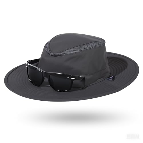 TOP-EX Waterproof UPF 50+ Sun Hat for Men, Oversized Fit,Golf Hiking - color: 95588_dark Grey, size: Medium-Large