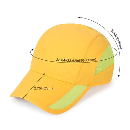 HH HOFNEN Quick Dry Baseball Cap Unstructured Water Resistant Golf Hat - color: Mustard Yellow