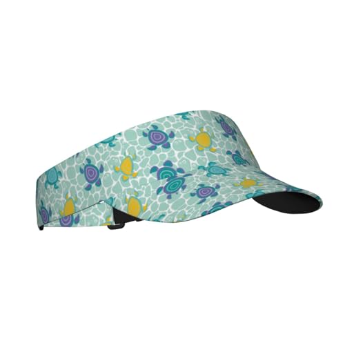Sports Sun Visor Hats Adjustable Men Women Lightweight Packable Cooling Empty Top Visor Hat for Running, Tennis, Golf - color: Turtles