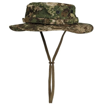 Mil-Tec Unisex Cotton Ripstop Boonie Hat - Durable Lightweight Tactical Outdoor Vented Wide Brim Hat w/Adjustable Chin Strap - color: Phantomleaf Wasp I Z2, size: Medium