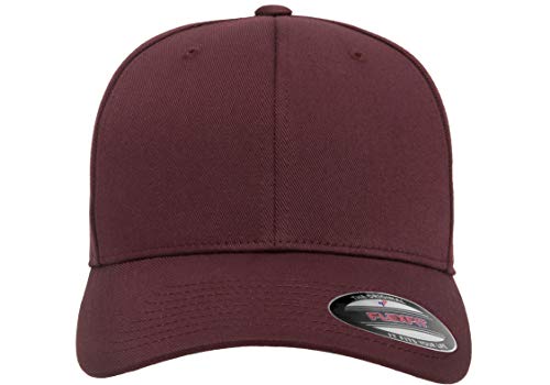 Flexfit Men's Athletic Baseball Fitted Cap - color: Maroon, size: Small-Medium