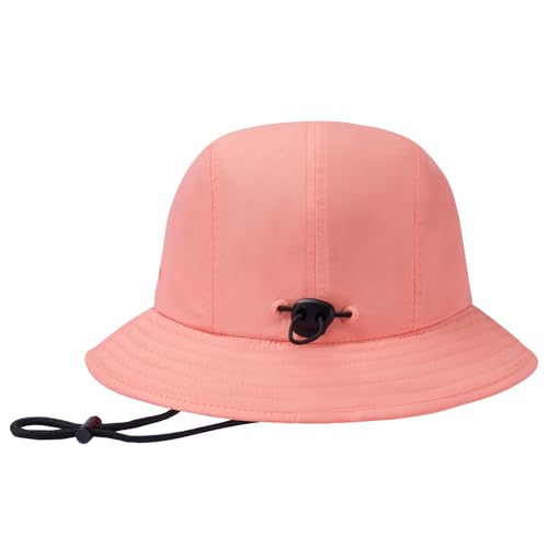 BASSDASH UPF50+ Fishing Bucket Hat for Men Women Lightweight Water Resistant Packable Outdoor Summer Sun Hats FH13 - color: Peach Pink