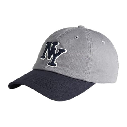 NY 3D Embroidered Dad Hat - New York Baseball Cap - color: Grey-navy