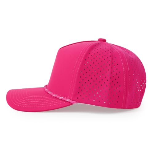 HH HOFNEN Quick Dry Baseball Cap Snapback Golf Trucker Hat for Men Women - color: Hotpink