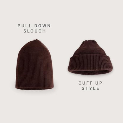 Fisherman Beanie Cuffed Knit Winter Hat Trawler Sailor Watch Cap Men Women - color: Classic (Coffee)