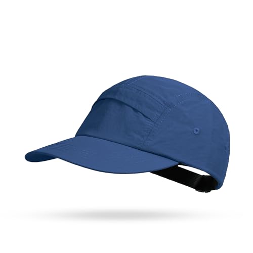 Croogo 5 Panel Running Hat Quick Dry Baseball Cap Sun UV Sports Outdoor Cap - color: Gd50-blue