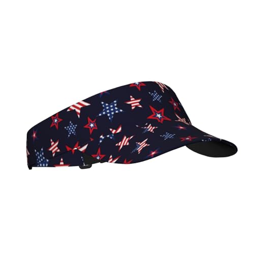 Sports Sun Visor Hats Adjustable Men Women Lightweight Packable Cooling Empty Top Visor Hat for Running, Tennis, Golf - color: Stars