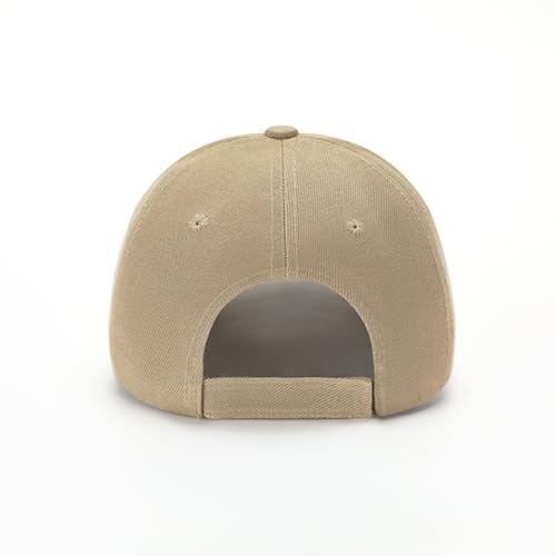 ZH Plain Adjustable Baseball Cap - Lot of 12 Unisex Blank Design Caps - color: Beige