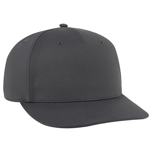 Ashen Fane Polyester Pro Style Structured High Profile Semi-Curved Bill Adjustable Snapback Hat - color: 5p - Charcoal Grey