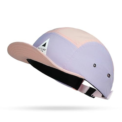 CLAPE Short Brim 5 Panel Running Hat, Lightweight Quick Dry Cap - color: Bs265p07-pink