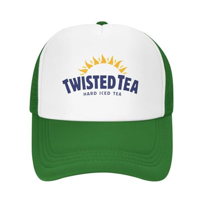 Mens Twisted Trucker Hat Mesh Snapback Adjustable Baseball Cap - color: Green