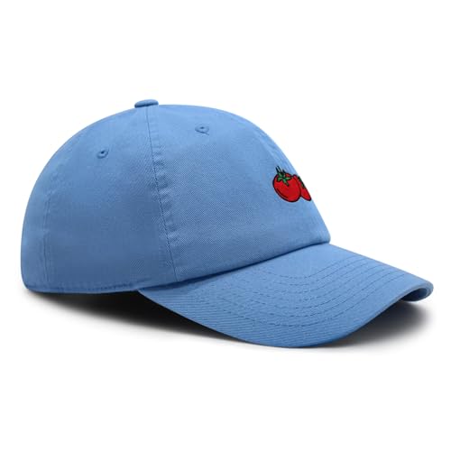 JPAK Two Tomatoes Premium Dad Hat Embroidered Cotton Baseball Cap Vegetables Embroidery - color: Light Blue