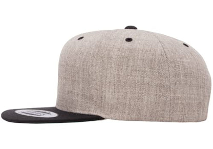 Mrlahat 6089 Yupoong Yp by Flexfit 6-Panel Structured Flat Visor Classic Snapback Cap with Black Bandana - color: Heather / Black