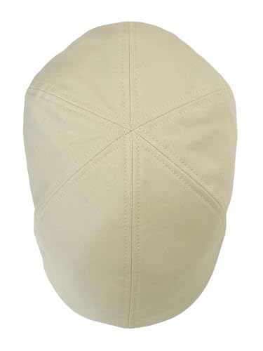 Broner Mens Wayward Brushed Cotton Six Panel Pub Cap with Geometric Print Lining - color: Beige, size: Large