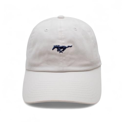 AMERICAN NEEDLE Micro Slouch Casual Baseball Dad Hat Ford Mustang, White (FORD-1705B)