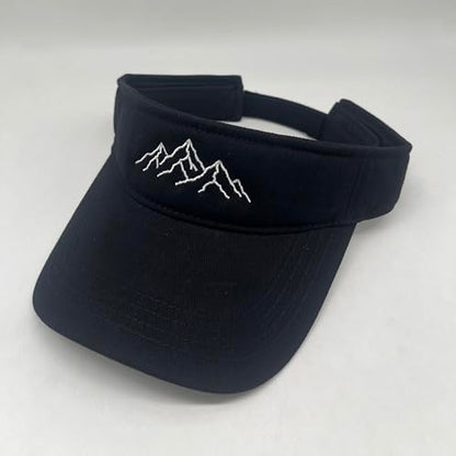 Embroidered Adjustable Sun Visor for Women Men Outdoor Golf Tennis - color: Mountain/Black