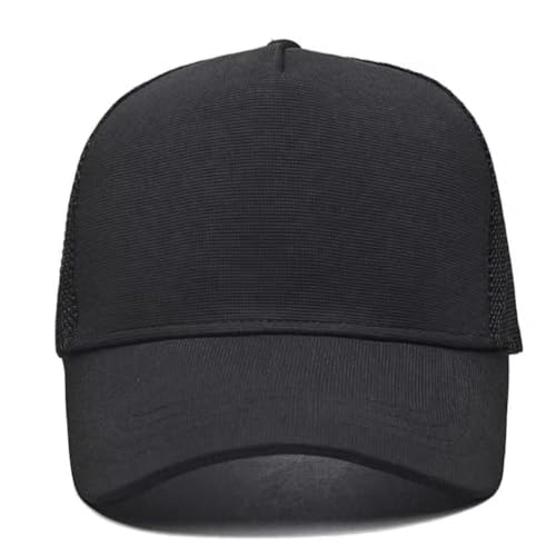 Oversize XXL Mesh Trucker Hat for Men Big Head High Crown Baseball Cap - color: Black