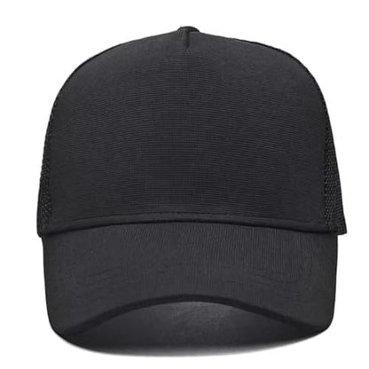Oversize XXL Mesh Trucker Hat for Men Big Head High Crown Baseball Cap - color: Black