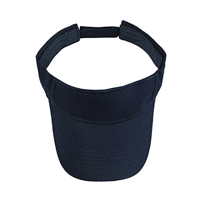 HH HOFNEN Sports Sun Visor Hats Cotton Adjustable Golf Caps for Men Women - color: #1b Navy