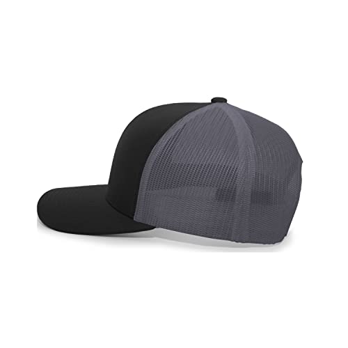 Pacific Headwear Snapback Trucker: Stylish Unisex Cap for All-Day Comfort - color: Black/Graphite/Black, size: One Size