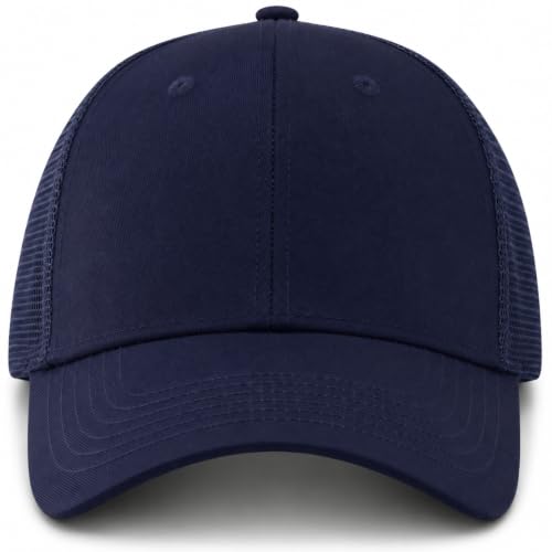 TSSGBL Classic Plain Baseball Cap, Small/M-L/XL-3XL Big Head Fit, Unisex Adjustable Cotton Structured Golf Dad Hat - color: Mesh Navy, size: XX-Large
