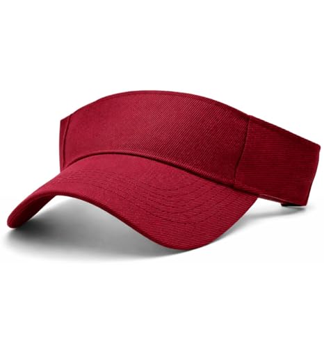 MDSTYLE Visor Hat for Men & Women Sun Visor Cap for Sports Tennis Golf Running Beach Outdoor Caps Hats Visors Sunvisors - color: Burgundy