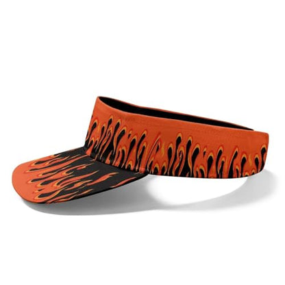 Cool Styles Sun Visor Hats 21.65~23.62 inches Adjustable Open-Top caps Quick-Dry Visor Cap - color: Flames