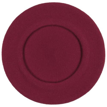 Women's Beret Cashmere Wool French Hat Made in EU Women Autumn Winter - color: Bordeaux, size: 6 7/8