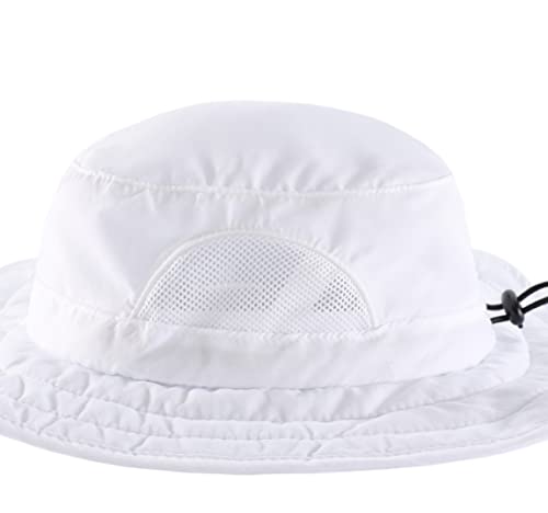 Connectyle Kids Sun Hat for Boys Girls Wide Brim Bucket Hat UPF 50+ Sun Protection Hat Breathable Summer Beach Hat - color: White