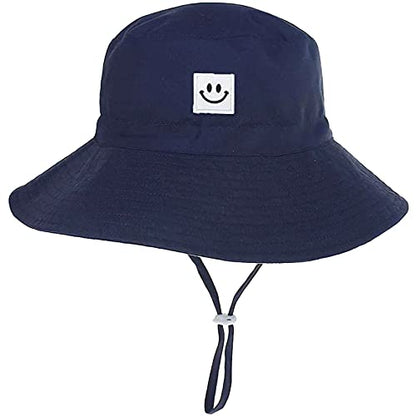 55cube Baby & Toddler Sun Hat UPF 50+ Bucket Hat with Chin Strap - color: 1pack Navy, size: 6-24 Months
