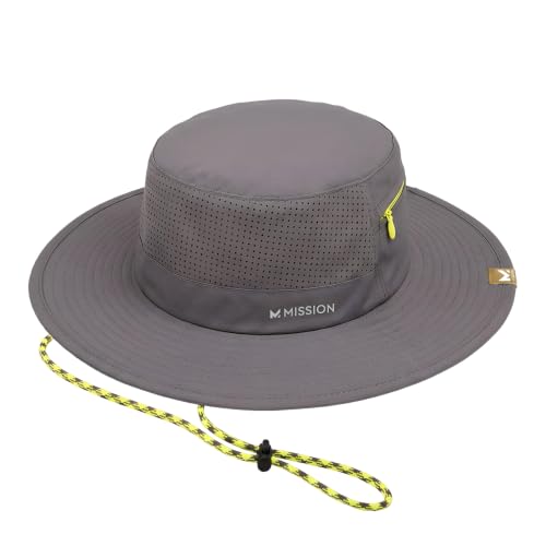 MISSION Cooling Anywhere Boonie Hat - Unisex Wide-Brim Hat for Men & Women - Cools Up to 2 Hours - UPF 50 Sun Protection - color: Charcoal