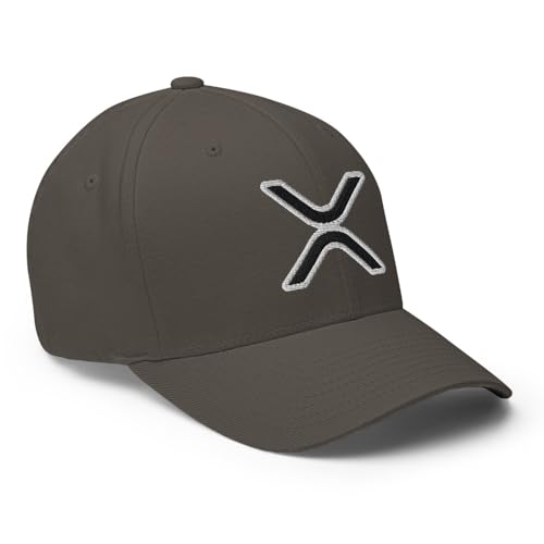 FX XRP Fitted Hat Embroidered Curved Bill Mid Crown Closed-Back Structured Twill Cap - color: Dark Grey, size: Large-X-Large