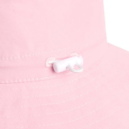 Baby Toddler Sun Hat,Kids Summer UPF 50+ Foldable Beach Bucket Hat for Boys Girls Children - color: White & Pink 2pcs, size: 2-4T