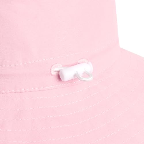 Baby Toddler Sun Hat,Kids Summer UPF 50+ Foldable Beach Bucket Hat for Boys Girls Children - color: White & Pink 2pcs, size: 6-24 Months