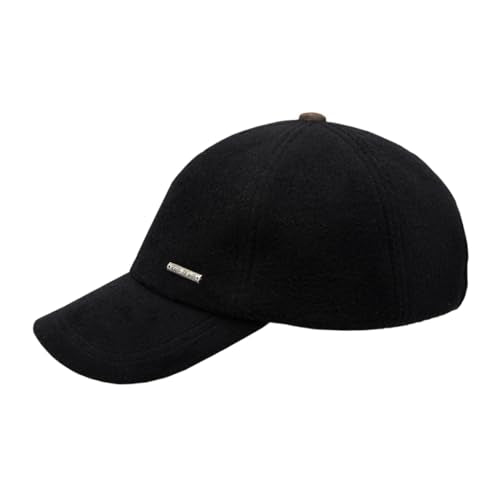 Fits Y'all Wool Classic Baseball Cap with Pigskin Leather: Adjustable Relaxed Fit for Men, Women and All Genders - color: Soot Black