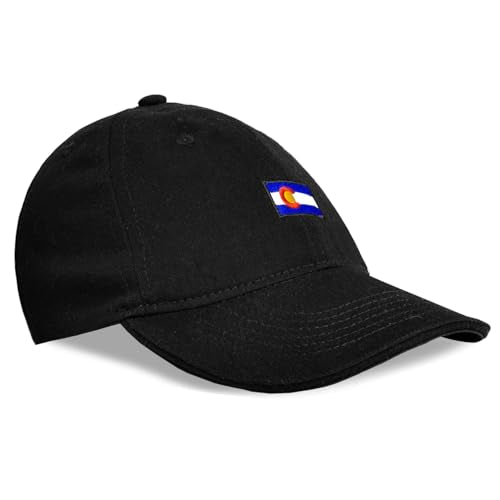 Headsweats Dad Hat – Men's Embroidered Twill Baseball Cap, Adjustable Strapback, Lightweight, Breathable - color: Black/Colorado