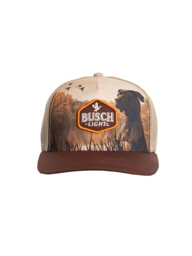Calhoun Men’s Busch Light Adjustable Mesh Trucker Hat - color: Tan