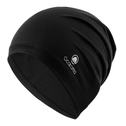 Ocatoma Cooling Skull Cap for Men,Sweat Wicking Breathable Helmet Liner - color: Black