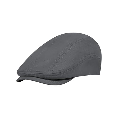 100% Cotton Newsboy Cap for Men Adjustable Flat Gatsby Ivy Cabbie Beret Hat for Summer Driving Hunting - color: Grey-bb, size: Medium